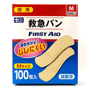 Ｔ’ｓ Ｃｈｏｉｃｅ　救急バン  Mｻｲｽﾞ100枚 【一般医療機器（クラスⅠ）】
