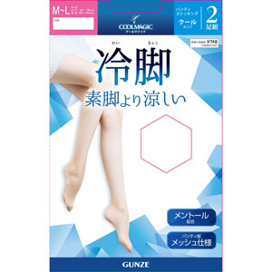 クールマジック冷却ストッキング M-L 2足
