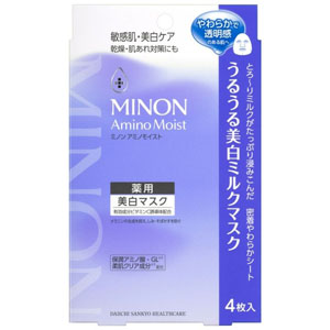 ミノン　アミノモイスト 薬用うるうる美白ミルクマスク  20mL×4枚　 【医薬部外品】
