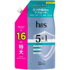 ｈ＆ｓ ５ｉｎ１ マイルドモイスチャー シャンプー つめかえ特大サイズ  460g　 【医薬部外品】