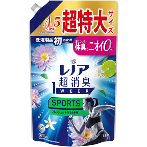 レノア超消臭1weekSPORTSフレッシュシトラスの香りつめかえ用超特大サイズ  1380mL