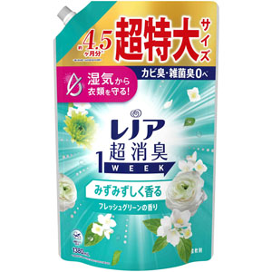 レノア超消臭1weekみずみずしく香るフレッシュグリーンの香りつめかえ用超特大サイズ  1380mL