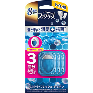 ファブリーズトイレ用消臭剤プレミアムシリーズ＋抗菌 ウルトラ・フレッシュ・シャボン つめかえパック  6.3mL×3個