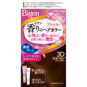 ビゲン 香りのヘアカラー クリーム  1個 落ち着いた明るいライトブラウン 3D 【医薬部外品】